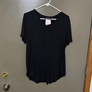 Classic Black V-Neck Short Sleeve Tee- Nadine West Shop Basic